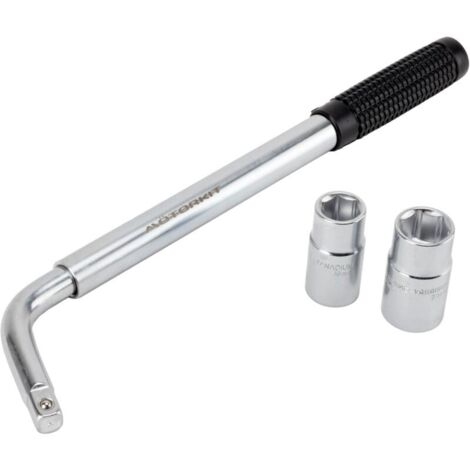 Clé à Douille SS5324 pour Roue de Voiture - Poignée Extensible - Tailles de Douilles : 17 mm, 19 mm, 21 mm, 23 mm - Compatible avec Tous Les véhicules Standard