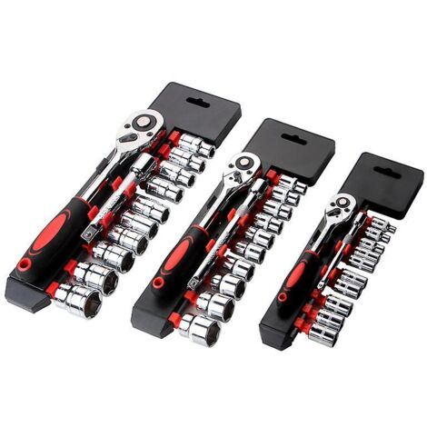 Clé à douille universelle 1/4" en acier Cr-V pour véhicules et vélos avec clé dynamométrique