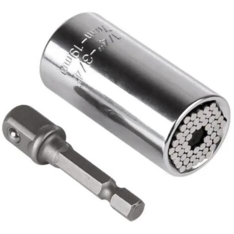 Clé à douille universelle chrome-vanadium 7-19 mm, jeu de 2 pièces