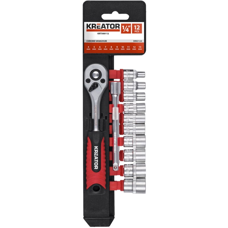 Kreator - Coffret cliquet 1/4 avec douilles 12pcs