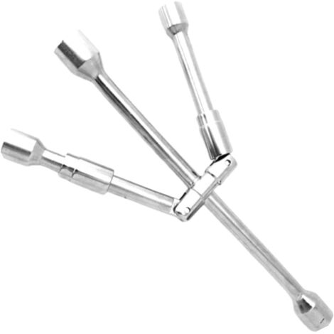 Clé à écrou de roue, clé roue pliable en croix 4 voies, 35,6 cm, multifonction, pliable, pneu portable pour petit ami, père, grand-père -