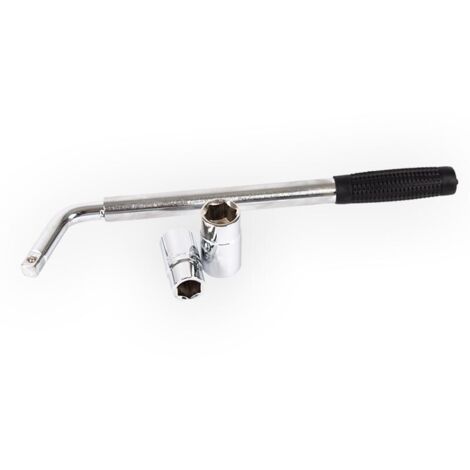 Clé à écrou de roue télescopique – Clé à écrou universelle avec entraînement 1/2" et 2 douilles (17/19 mm et 21/23 mm) – Clé à pneu extensible 36 – 50 cm