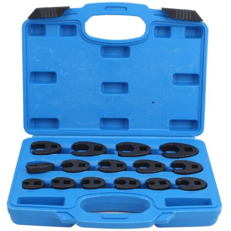 Clé à écrou évasé, 15 pièces, 3/8 pouces et 1/2 pouces, extrémité ouverte, pied-de-biche, 8-24mm, acier Cr Mo