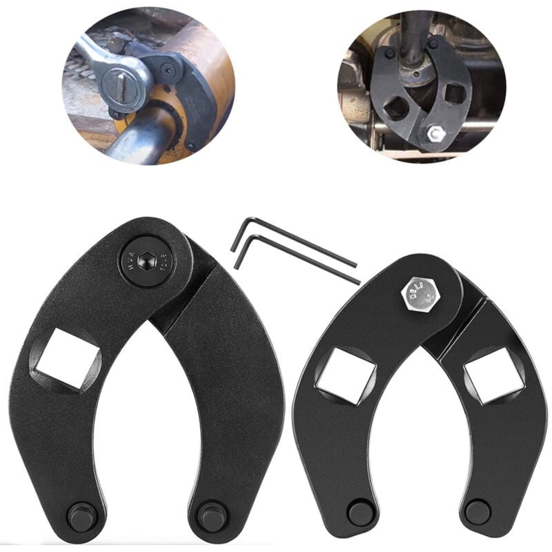 Clé à écrou réglable 1266 et petite clé à écrou réglable 7463 universelle pour vérins hydrauliques sur la plupart des équipements agricoles et de