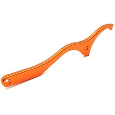 Clé à Ergot, Outil Clé de Crochet d'Amortisseur Universel Clé d'Amortisseur en Alliage d'Aluminium Multifonctionnelle Outil de Réglage pour Quads, Vélo et Motos,orange, une pièce，