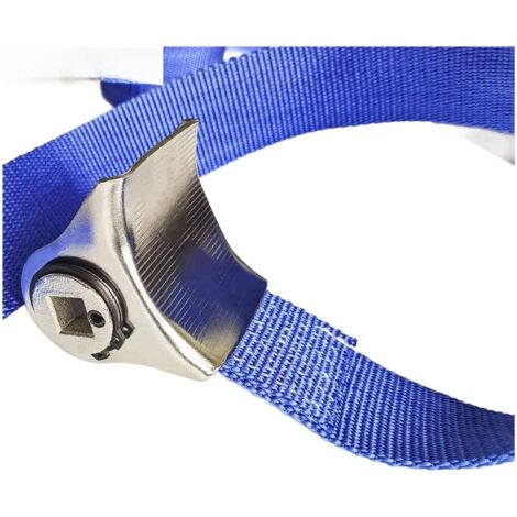 Clé à filtre à huile réglable avec large sangle en toile, compatible avec 60 mm-180 mm, coutures en nylon renforcé, entraînement 1/2" pour cliquet, bleu