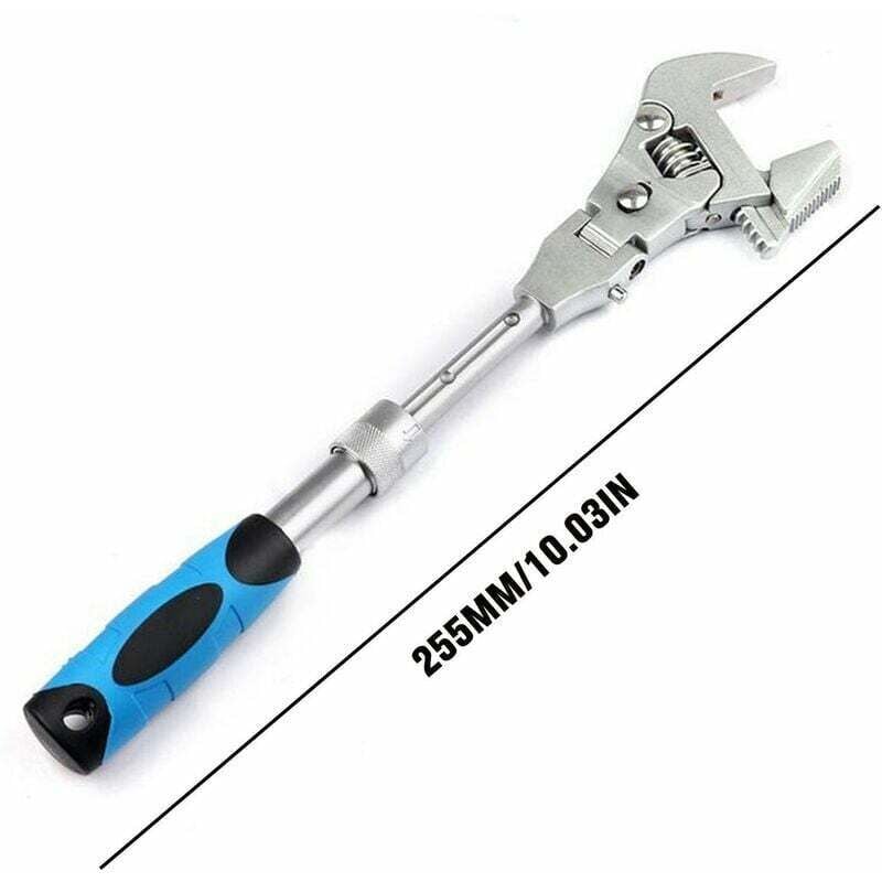 Clé à molette flexible réglable de 25,5 cm, clé dynamométrique à cliquet multifonction réglable pouvant pivoter et plier à 180 degrés,1 pac
