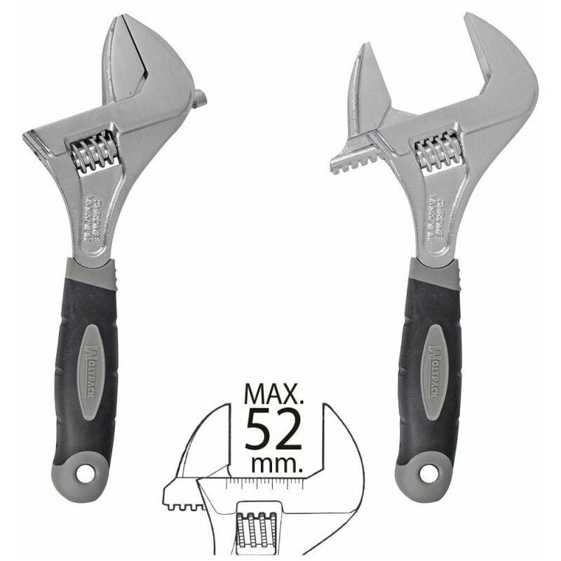 Wolfpack - Clé à Molette Grande Ouverture 52 mm. mesurer 10'