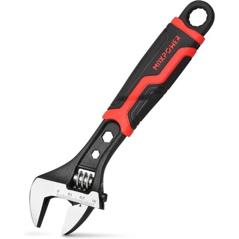 Clé à molette réglable MAXPOWER, en acier allié avec poignée en caoutchouc, longueur : 205 mm (largeur de mâchoire max. : 30 mm)