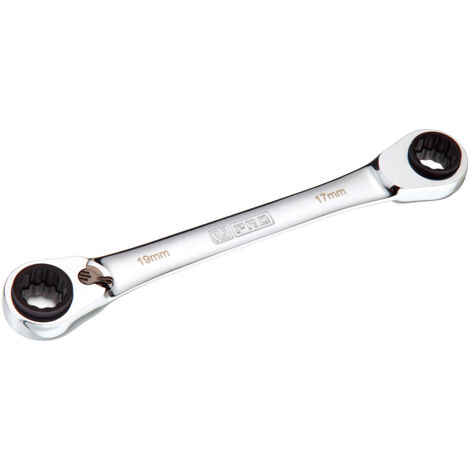 Clé à œillet à cliquet RS PRO 16  19mm en Acier chrome vanadium ( Prix pour 1 )