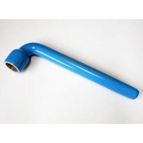 Clé à pipe 12 pans 27mm isolée bleu ATEX II une tête acier forgé chrome-vanadium(Enedis 07.72.127) DERANCOURT