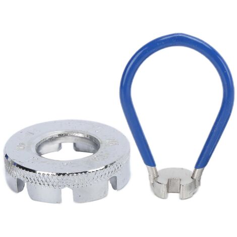 Clé à rayons 8 trous en acier pour vélo, outil de poche avec clé ronde pour le réglage du serrage des rayons.