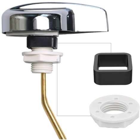 Clé à réservoir de toilette à l'ancienne avec bouton, poignée en laiton, clé de chasse d'eau, accessoires pour interrupteur de toilette (grand coude latéral).