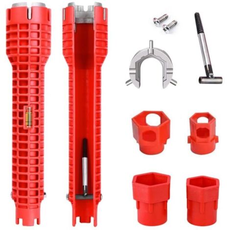 Clé à Robinet 14 En 1 Multifonctionnelle Cuisine-Bain Outil Plomberie Antidérapant Clé Évier-Mitigeur-Lavabo