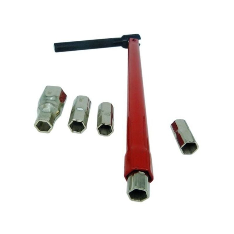 Aiperq - Clé à robinet, Rouge,Outil à main d'installation de robinet de 8 à 13 mm,Six Pièces
