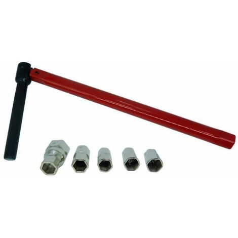 Clé à robinet, Rouge，Outil à main d'installation de robinet de 8 à 13 mm，Six Pièces
