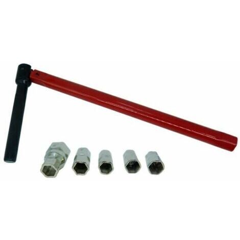 Clé à robinetRougeJeu de clés à douille de démolition de plomberie Clé à robinet 8 13 mm, une pièce