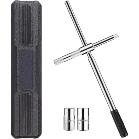 Clé à Roue Extensible, Accessoire de clé Roue, en Croix Pliable, Professionnelle, Robuste et résistante pour camions Voitures -