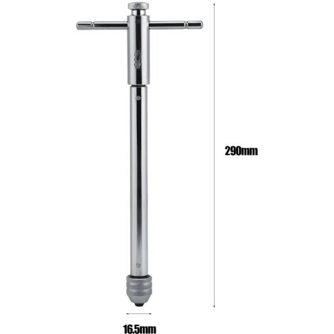 Clé à T réglable avec poignée à cliquet pour filières M3-M8 et M5-M12, outil de taraudage long (M5-M12)