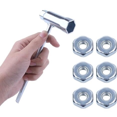 Clé à Tronçonneuse avec 6 Noix pour Stihl 017 018 MS170 MS180 019 020 021 023 MS230 MS250 024 025 026 028 034 MS270 et Plus, 13 × 19mm Tournevis Scrench Outil de Réparation