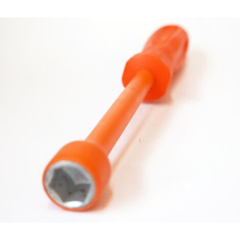 Clé à tube 6 Pans 12x125mm femelle isolée 1000V emmanché orange acier traité DERANCOURT