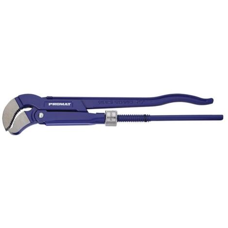 Clé à tubes d'angle longueur tot. 420 mm envergure 0-62 mm pour canalisations 1 1/2 po. mâchoire en S, fonction Push PROMAT