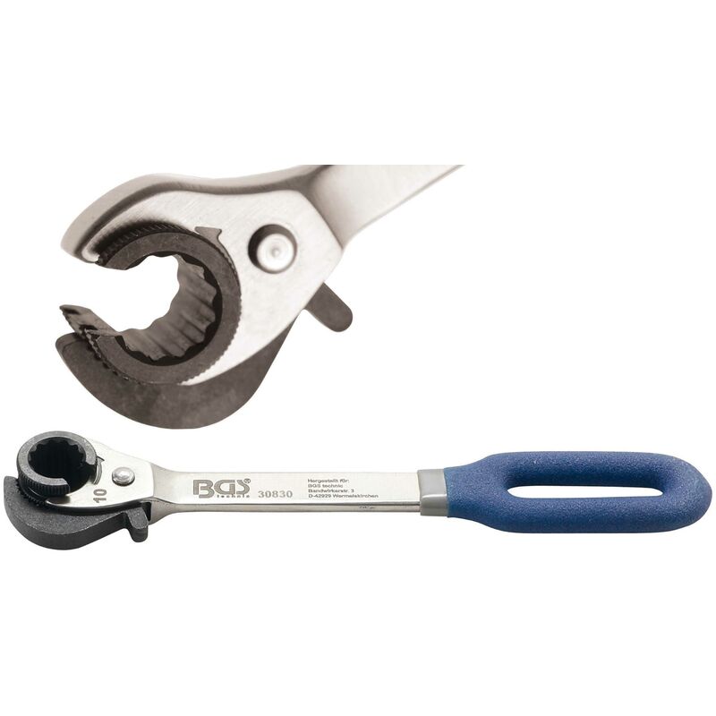 Bgs Technic - clé à tuyauter à cliquet ouverte 10 mm bgs 30830