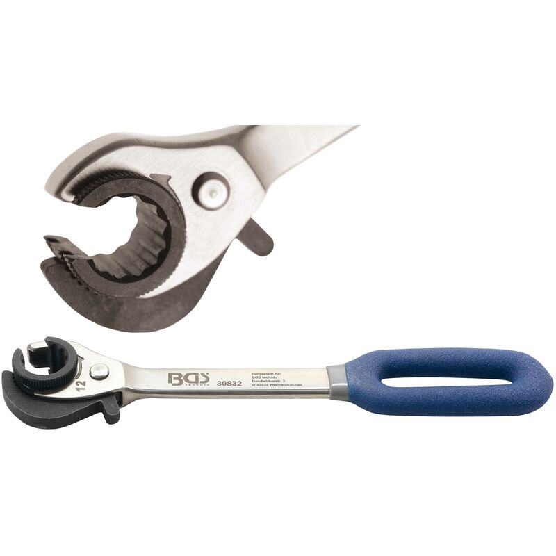 Bgs Technic - clé à tuyauter à cliquet ouverte 12 mm bgs 30832