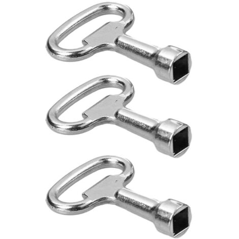 Clé carrée (lot de 3) pour robinet d'eau, clé de ventilation 8 mm, clé de chauffage