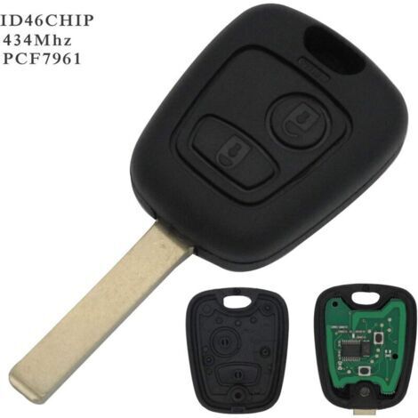 Clé complète avec électronique à programmer PLIP Peugeot 107 207 307 407 106 206 306 406 Citroen C1 C2 C3 C4 C5 C6 C8 Xsara Saxo Berlingo boîtier télécommande @Pro-Plip