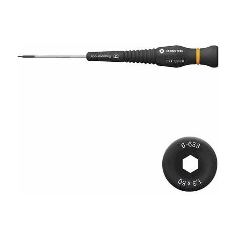 CLÉ COUDÉE POUR VIS À 6 PANS CREUX ANTISTATIQUE (ESD) 1.3 MM BERNSTEIN TOOLS 6-633 LONGUEUR DE LA LAME: 50 MM 1 PC(S)