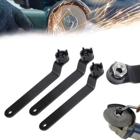 Clé d'Angle Professionnelle à 4 Griffes - Spanner pour Meuleuse Épaisse et Adapatable - Wrench à Écrous de Serrage (Lot de 3)