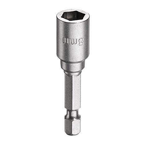 Clé de bricolage 102708 – Douille 8 mm 6 pans – Acier chrome-vanadium – Longueur 50 mm pour vissage facile – Compatible tournevis sans fil – KWB