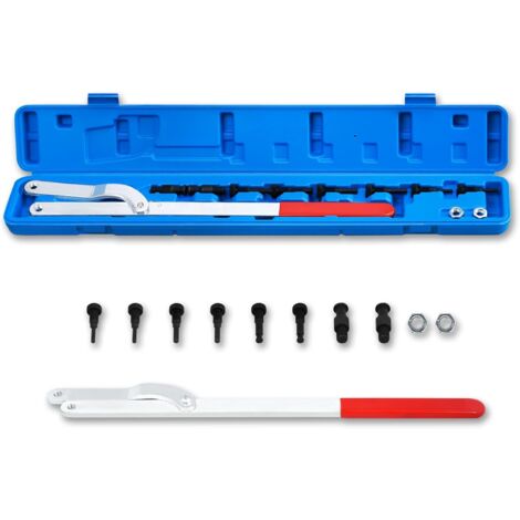 Jeu De 15 Clés à Galet Tendeur Avec Mallette – Pour Serrer Et Desserrer Les Poulies De Voiture – Adaptateurs Torx Et 12 Pans Inclus