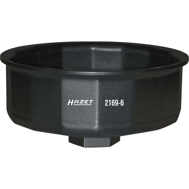 Hazet - Clé pour filtres à huile 2169-6 ∙ Carré creux 1/2 pouce (12,5 mm) ∙ Profil à 16 pans extérieurs ∙ Taille 86