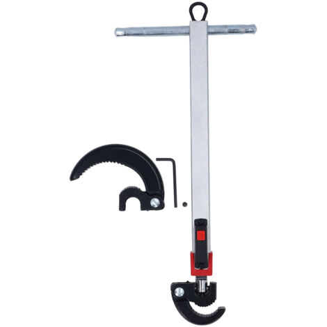 Clé de lavabo de 250mm, en acier à haute teneur en carbone, 180 °, double tête, mâchoire à ressort, clé d'évier