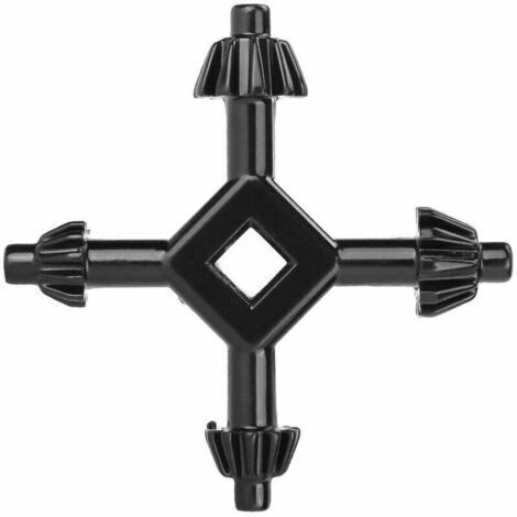 Clé de mandrin de forets 4 en 1, Clé de Mandrin Perceuse, Clé en croix-de mandrin à 4 voies, Clé mandrin perceuse à colonne, Clé en acier multifonctionnelle pour serrer et desserrer le mandrin