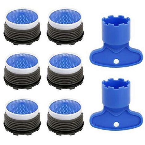 Clé de mélange pour aérateur de robinet et limiteur de filtre de robinet de 16,5 mm, 2 clés de cache et 6 aérateurs de robinet [db]