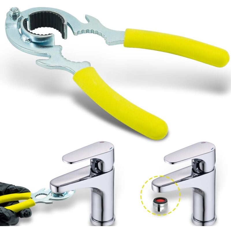 Ensoleille - Clé de retrait d'aérateur de robinet, clé de barboteur de robinet, outil d'aérateur de robinet, clé d'aérateur, outil d'installation de