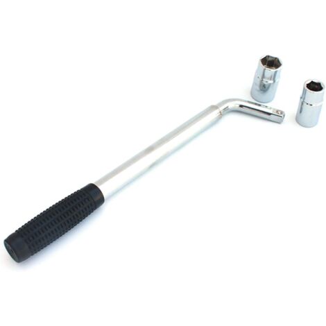clé de roue Clé à douille pour écrous ergot allongée universelle télescopique pneu voiture en croix écrou Silver -