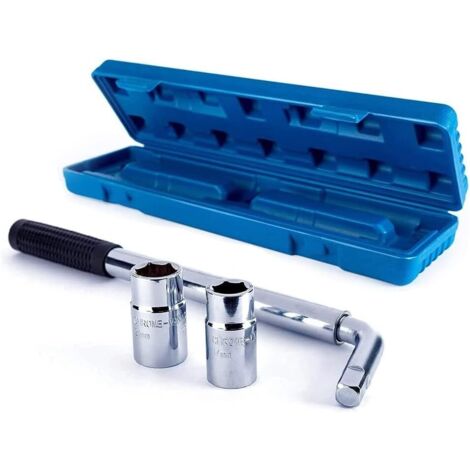 Clé De Roue Voiture RéTractable, à Molette TéLescopique Avec Douilles Standard 17/19mm Et 21/23mm, AntidéRapant, Durable, Pour Voiture/Camionnette/Camion Pneu Secours Panne D'Urgence Etc -