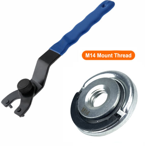 Clé de Serrage Rapide et Écrous Auto-bloquants pour Meuleuse d‘Angle – Kit M14, Portable et Réglable (Modèle à Anneau, avec clé)
