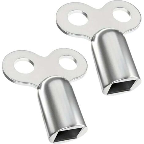 Clé de soupape d'échappement, argentée, 2,62,40,9 cm, 2 clés de purge de radiateur robustes et stables, compatibles avec la plupart des radiateurs.