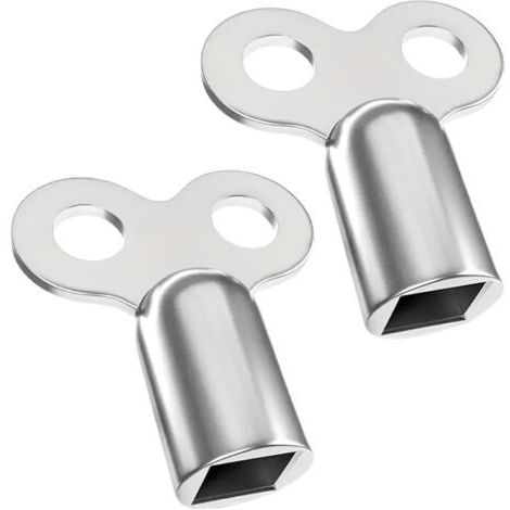 Clé de soupape d'échappement, argentée, 2,62,40,9 cm, 2 clés de purge de radiateur robustes et stables, compatibles avec la plupart des radiateurs.