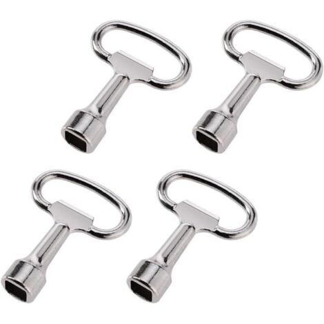 Clé de valve carré pour armoire électrique, 4 pièces, alliage zinc, compatible avec compteurs d'eau et de gaz, pratique pour boîte à gaz.
