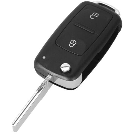Clé de voiture de remplacement à 2 boutons avec lame pour Volkswagen VW, noire, taille unique.