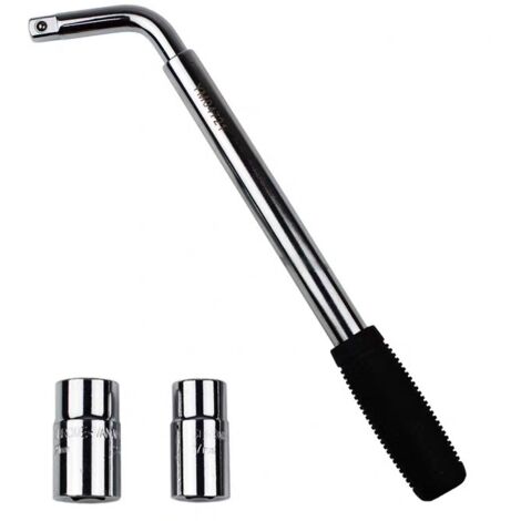 Clé Démonte-Roue Télescopique, Extensible 17/19mm et 21/23mm à Ergots pour Réparation de Pneus de Caravane, Camion, Voiture