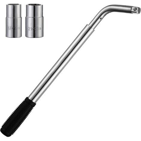 Clé Démonte-Roue Télescopique,clé de roue extensible en acier pour voiture, fourgonnette, camion, caravane (17 mm, 19 mm, 21 mm et 23 mm)