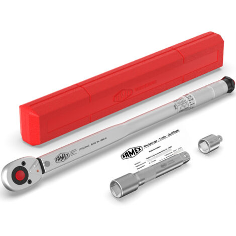Clé dynamométrique 1/2' 30-210 Nm – Tolérance ±3 % – Déclenchement auditif – 10886 – Famex
