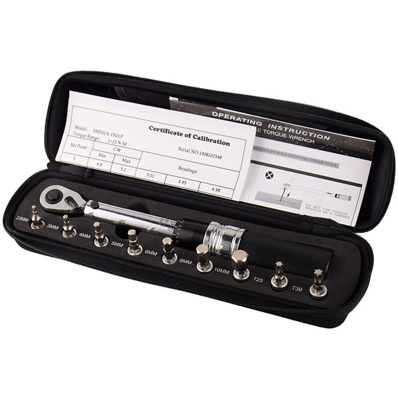 1-25Nm Ajustable Petite Clé Torque 1/4' Ratchet Torque Bicycle Torque Socket Wrench Set